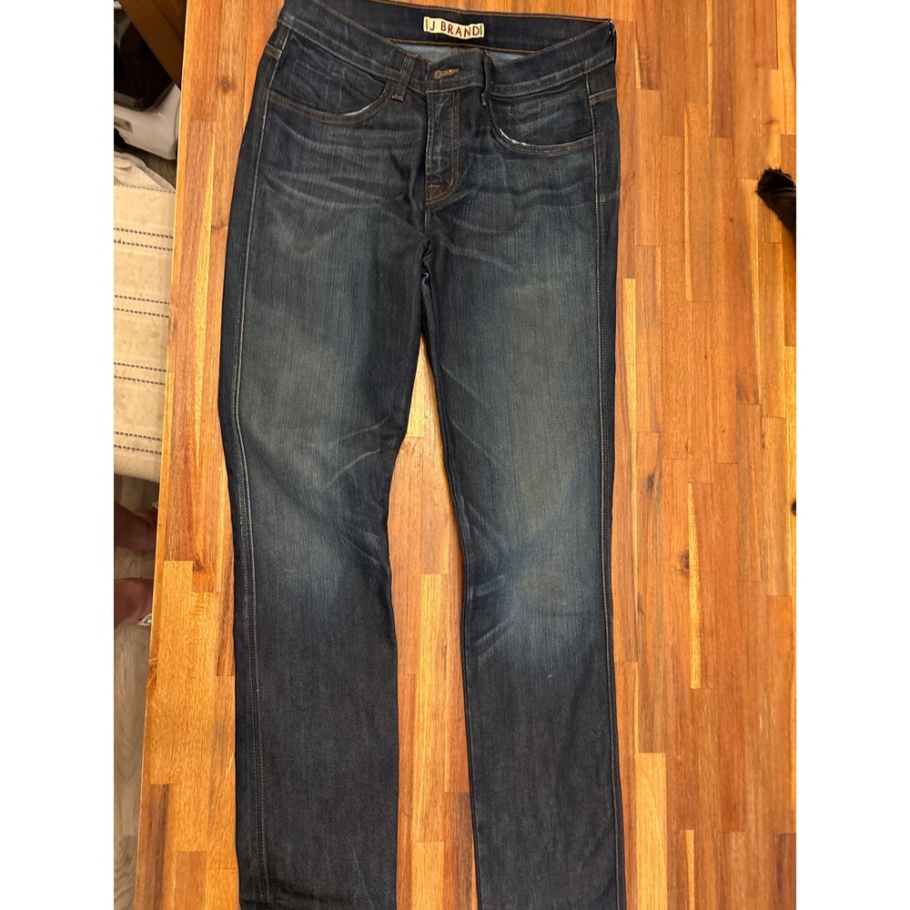 J Brand Straight Leg Jeans Womens 30 Dark Wash Excellent Whiskered Denim